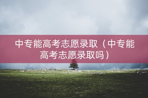 中专能高考志愿录取（中专能高考志愿录取吗）