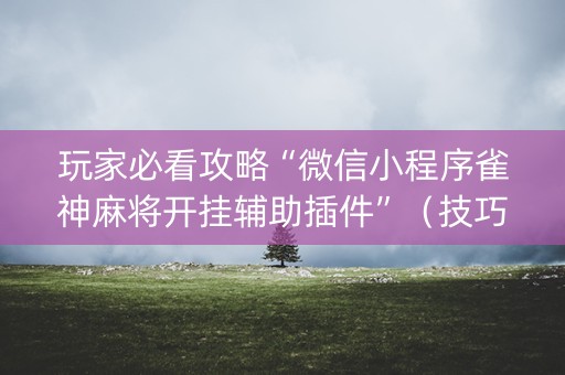 玩家必看攻略“微信小程序雀神麻将开挂辅助插件”（技巧和打好牌方法)
