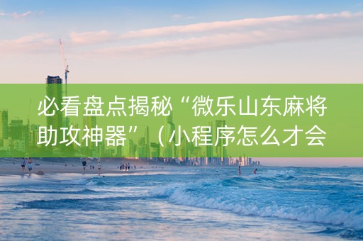 必看盘点揭秘“微乐山东麻将助攻神器”（小程序怎么才会赢)