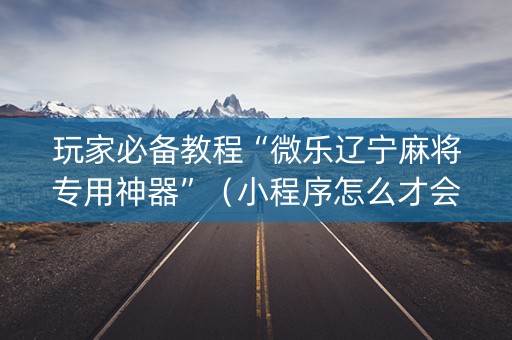 玩家必备教程“微乐辽宁麻将专用神器”（小程序怎么才会赢)