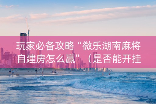 玩家必备攻略“微乐湖南麻将自建房怎么赢”（是否能开挂)