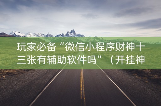 玩家必备“微信小程序财神十三张有辅助软件吗”（开挂神器下载)