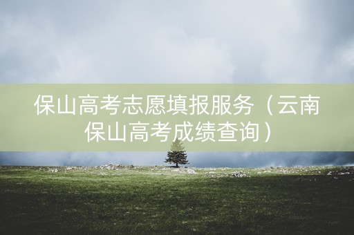 保山高考志愿填报服务（云南保山高考成绩查询）