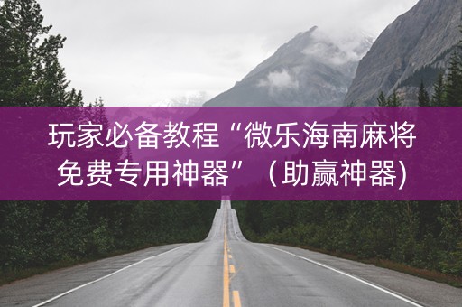 玩家必备教程“微乐海南麻将免费专用神器”（助赢神器)
