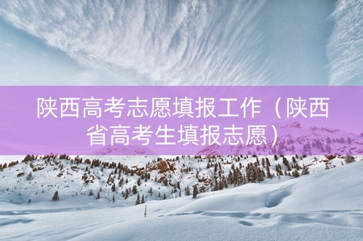 陕西高考志愿填报工作（陕西省高考生填报志愿）