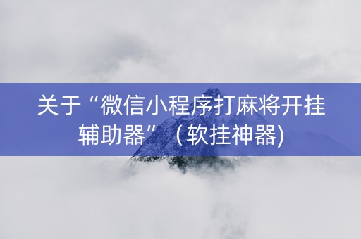 关于“微信小程序打麻将开挂辅助器”（软挂神器)