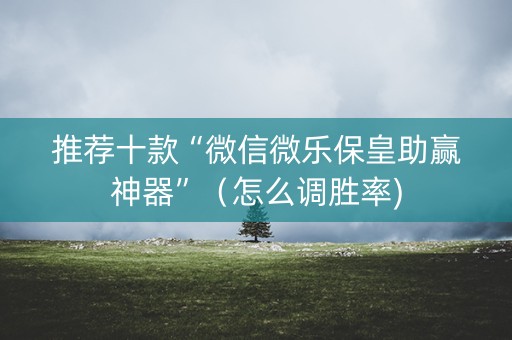 推荐十款“微信微乐保皇助赢神器”（怎么调胜率)