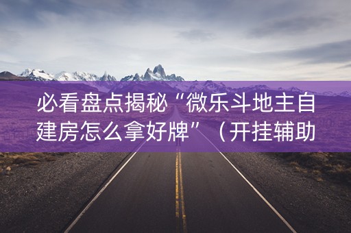 必看盘点揭秘“微乐斗地主自建房怎么拿好牌”（开挂辅助器脚本)