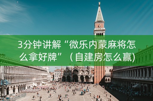 3分钟讲解“微乐内蒙麻将怎么拿好牌”（自建房怎么赢)