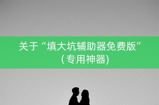 关于“填大坑辅助器免费版”（专用神器)