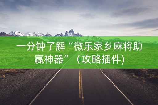 一分钟了解“微乐家乡麻将助赢神器”（攻略插件)