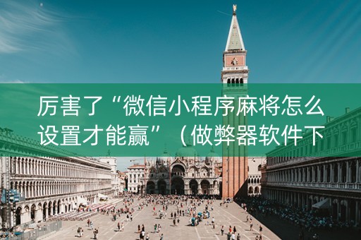 厉害了“微信小程序麻将怎么设置才能赢”（做弊器软件下载)