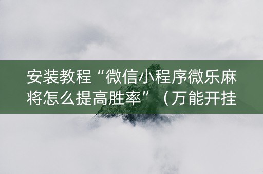 安装教程“微信小程序微乐麻将怎么提高胜率”（万能开挂器)