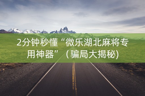 2分钟秒懂“微乐湖北麻将专用神器”（骗局大揭秘)