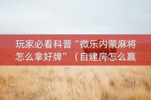 玩家必看科普“微乐内蒙麻将怎么拿好牌”（自建房怎么赢)