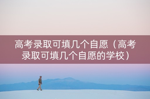 高考录取可填几个自愿（高考录取可填几个自愿的学校）