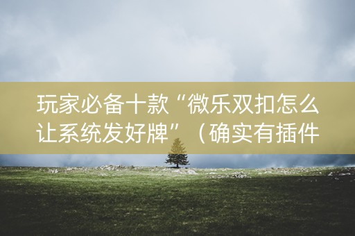 玩家必备十款“微乐双扣怎么让系统发好牌”（确实有插件吗)
