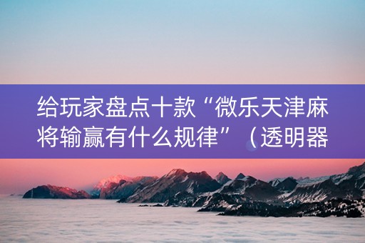 给玩家盘点十款“微乐天津麻将输赢有什么规律”（透明器教程)