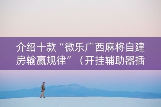 介绍十款“微乐广西麻将自建房输赢规律”（开挂辅助器插件)