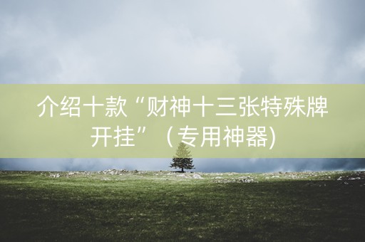 介绍十款“财神十三张特殊牌开挂”（专用神器)