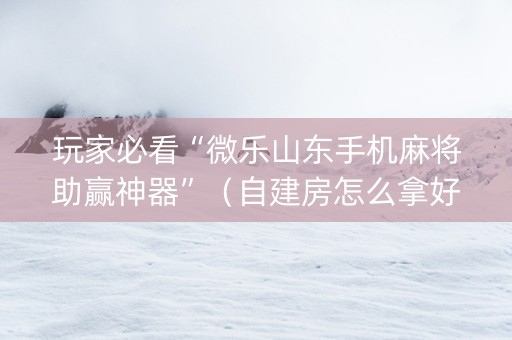 玩家必看“微乐山东手机麻将助赢神器”（自建房怎么拿好牌)