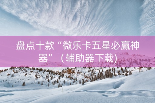 盘点十款“微乐卡五星必赢神器”（辅助器下载)