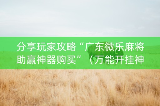 分享玩家攻略“广东微乐麻将助赢神器购买”（万能开挂神器)