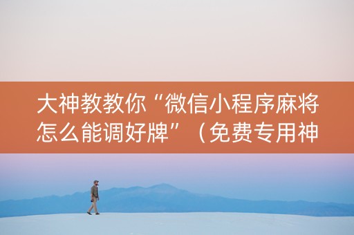 大神教教你“微信小程序麻将怎么能调好牌”（免费专用神器)