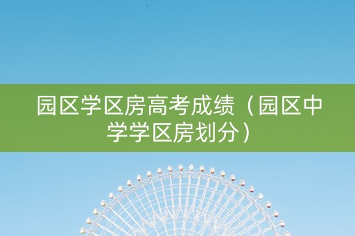 园区学区房高考成绩（园区中学学区房划分）