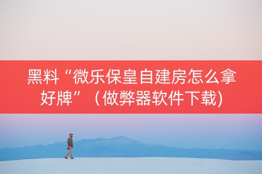 黑料“微乐保皇自建房怎么拿好牌”（做弊器软件下载)