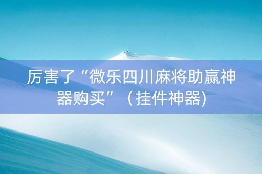 厉害了“微乐四川麻将助赢神器购买”（挂件神器)