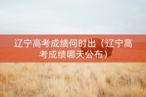 辽宁高考成绩何时出（辽宁高考成绩哪天公布）