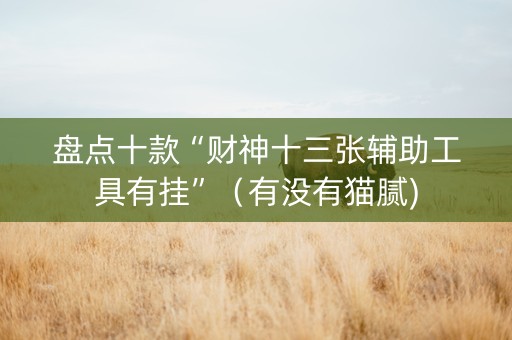 盘点十款“财神十三张辅助工具有挂”（有没有猫腻)