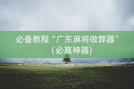 必备教程“广东麻将做弊器”（必赢神器)