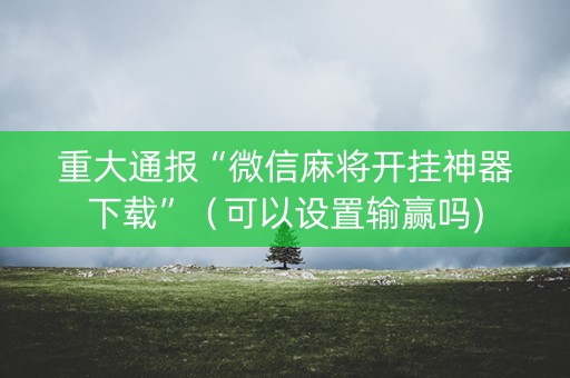 重大通报“微信麻将开挂神器下载”（可以设置输赢吗)