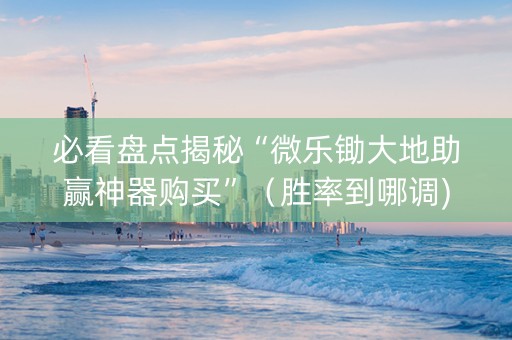 必看盘点揭秘“微乐锄大地助赢神器购买”（胜率到哪调)
