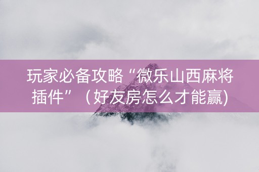 玩家必备攻略“微乐山西麻将插件”（好友房怎么才能赢)