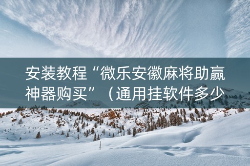 安装教程“微乐安徽麻将助赢神器购买”（通用挂软件多少钱)