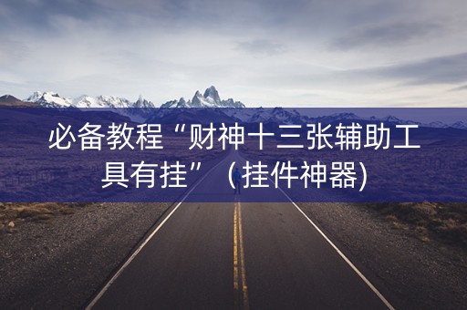 必备教程“财神十三张辅助工具有挂”（挂件神器)