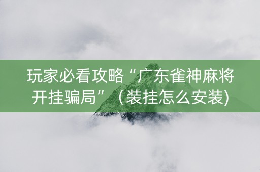 玩家必看攻略“广东雀神麻将开挂骗局”（装挂怎么安装)
