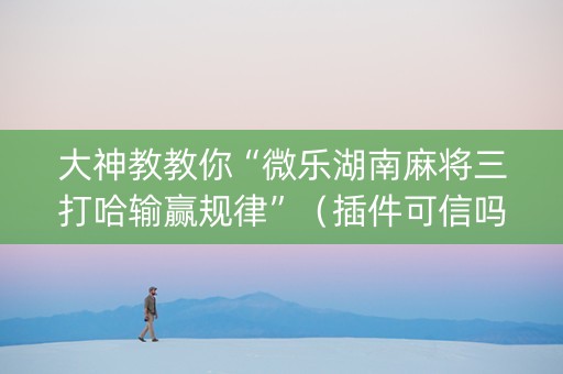 大神教教你“微乐湖南麻将三打哈输赢规律”（插件可信吗)