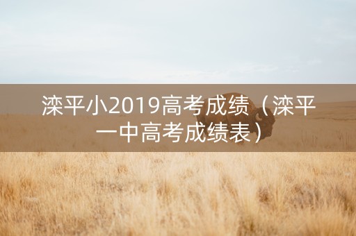 滦平小2019高考成绩（滦平一中高考成绩表）
