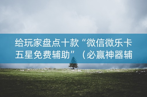 给玩家盘点十款“微信微乐卡五星免费辅助”（必赢神器辅助器)