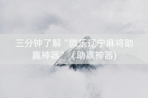 三分钟了解“微乐辽宁麻将助赢神器”（助赢神器)