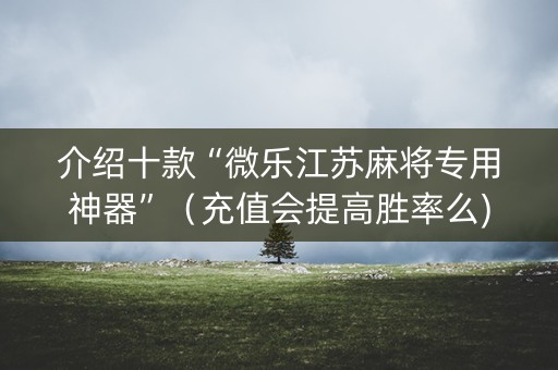 介绍十款“微乐江苏麻将专用神器”（充值会提高胜率么)