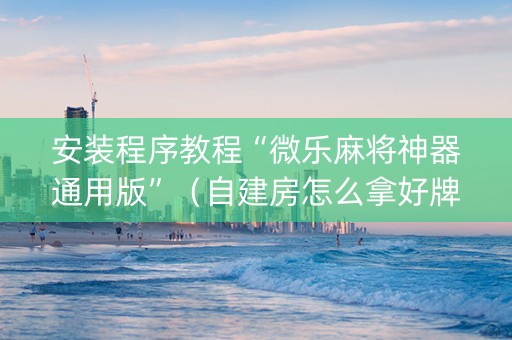 安装程序教程“微乐麻将神器通用版”（自建房怎么拿好牌)