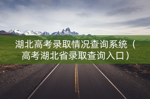 湖北高考录取情况查询系统（高考湖北省录取查询入口）