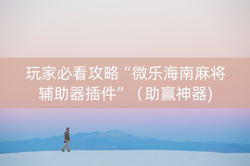 玩家必看攻略“微乐海南麻将辅助器插件”（助赢神器)