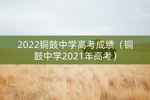 2022铜鼓中学高考成绩（铜鼓中学2021年高考）