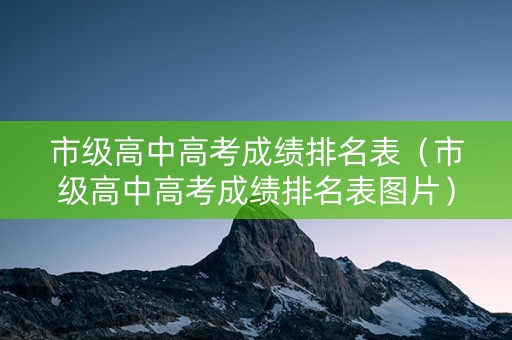 市级高中高考成绩排名表（市级高中高考成绩排名表图片）